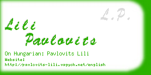 lili pavlovits business card